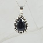 Black Onyx 1" 925 Sterling Silver Pendant (RS7-169)