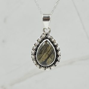 Labradorite 1" 925 Sterling Silver Pendant (RS7-170)