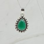 Green Onyx 1" 925 Sterling Silver Pendant (RS7-174)