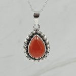 Carnelian 1" 925 Sterling Silver Pendant (RS7-175)