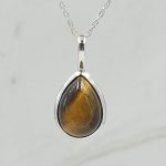 Tiger's Eye 0.75" 925 Sterling Silver Pendant (RS7-184)