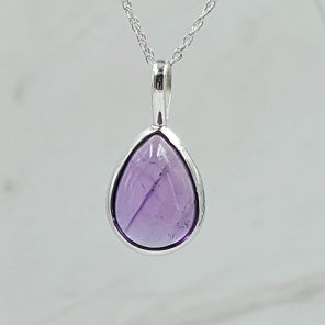 Amethyst 0.75" 925 Sterling Silver Pendant (RS7-182)