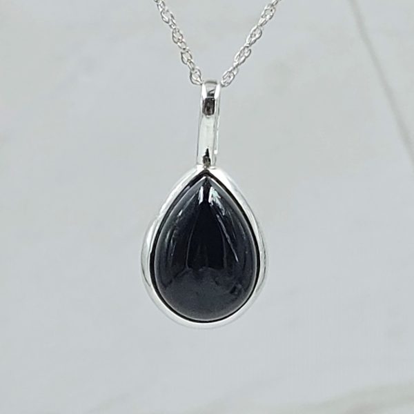 Black Onyx 0.75" 925 Sterling Silver Pendant (RS7-181)