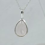 Rose Quartz 0.75" 925 Sterling Silver Pendant (RS7-186)