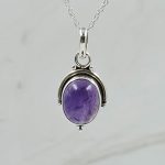 Amethyst 0.75" 925 Sterling Silver Pendant (RS7-188)