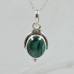 Malachite 0.75" 925 Sterling Silver Pendant (RS7-193)