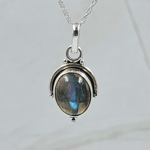 Labradorite 0.75" 925 Sterling Silver Pendant (RS7-194)