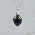 Black Onyx 0.75" 925 Sterling Silver Pendant (RS7-196)