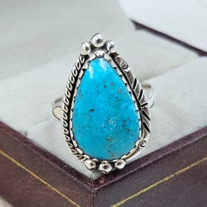 Arizona Turquoise 925 Sterling Silver Ring (REXT83-23)