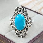 Arizona Turquoise 925 Sterling Silver Ring (REXT83-28)