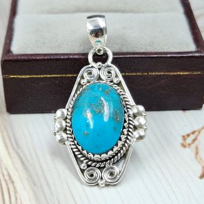 Arizona Turquoise 925 Sterling Silver Pendant (REXT83-7)