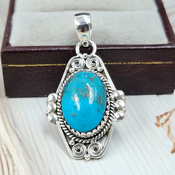 Arizona Turquoise 925 Sterling Silver Pendant (REXT83-7)