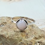 Dainty Pink Opal 925 Sterling Silver Ring (RS27-39)