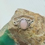 Dainty Pink Opal 925 Sterling Silver Ring (RS27-40)