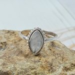Dainty Rainbow Moonstone 925 Sterling Silver Ring (RS46-17)