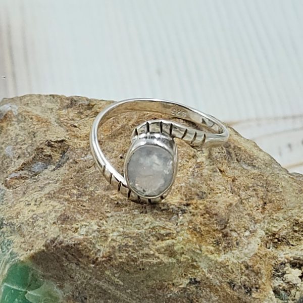 Dainty Rainbow Moonstone 925 Sterling Silver Ring (RS46-10)