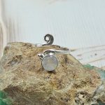 Dainty Rainbow Moonstone 925 Sterling Silver Ring (RS46-18)