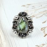 Sonoran Gold Turquoise Size US 8 925 Sterling Silver Ring (RS48-11)