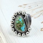Sonoran Gold Turquoise Size US 8 925 Sterling Silver Ring (RS48-10)