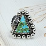 Sonoran Gold Turquoise Size US 8 925 Sterling Silver Ring (RS48-9)