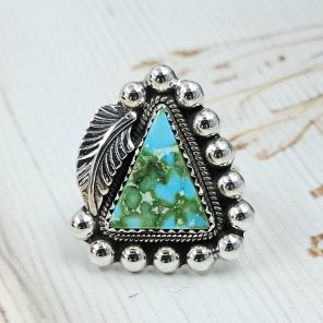 Sonoran Gold Turquoise Size US 8 925 Sterling Silver Ring (RS48-9)