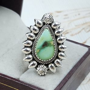 Sonoran Gold Turquoise Size US 10 925 Sterling Silver Ring (RS48-26)