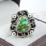 Sonoran Gold Turquoise Size US 8 925 Sterling Silver Ring (RS48-13)