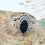 Dainty Black Onyx 925 Sterling Silver Ring (RS46-6)