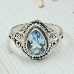 Dainty Blue Topaz 925 Sterling Silver Ring (RS47-34)