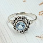 Dainty Blue Topaz 925 Sterling Silver Ring (RS47-35)