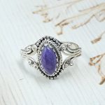 Dainty Charoite 925 Sterling Silver Ring (RS48-8)
