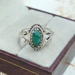 Dainty Emerald 925 Sterling Silver Ring (RS48-17)