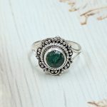 Dainty Emerald 925 Sterling Silver Ring (RS48-19)