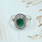 Dainty Emerald 925 Sterling Silver Ring (RS48-20)
