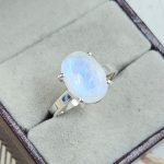 Rainbow Moonstone 925 Sterling Silver Ring (REXT27-314)