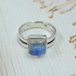 Rainbow Moonstone 925 Sterling Silver Ring (REXT28-258)