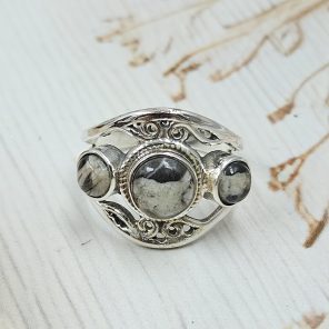 White Buffalo Turquoise 925 Sterling Silver Ring (REXT48-51)