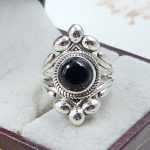 Black Onyx 925 Sterling Silver Ring (REXT48-64)