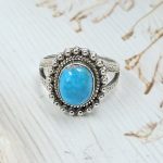 Kingman Turquoise 925 Sterling Silver Ring (REXT48-57)