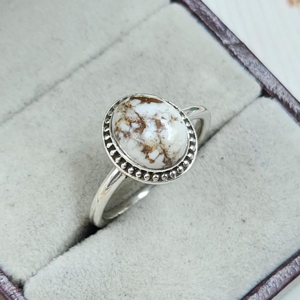 Dainty Wild Horse Jasper 925 Sterling Silver Ring (RS73-15) - Image 2