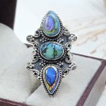 Spider Opal Adjustable 925 Sterling Silver Ring (REXT102-20)