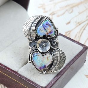 Spider Opal Adjustable 925 Sterling Silver Ring (REXT102-19)