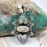 Spider Opal 1.5" 925 Sterling Silver Pendant (REXT102-34)