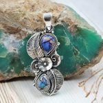 Spider Opal 1.5" 925 Sterling Silver Pendant (REXT102-35)