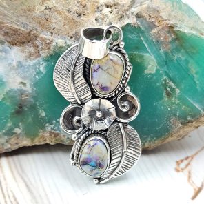 Spider Opal 1.5" 925 Sterling Silver Pendant (REXT102-36)