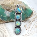 Aurora Opal 2.5" 925 Sterling Silver Pendant (REXT56-174)