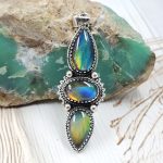 Aurora Opal 2.25" 925 Sterling Silver Pendant (REXT56-175)