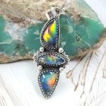 Aurora Opal 2" 925 Sterling Silver Pendant (REXT56-176)