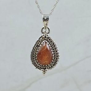 Sunstone 1.25" 925 Sterling Silver Pendant (REXT102-7)