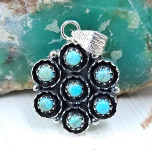 Mohave Turquoise 1.25" 925 Sterling Silver Pendant (RS114-334)
